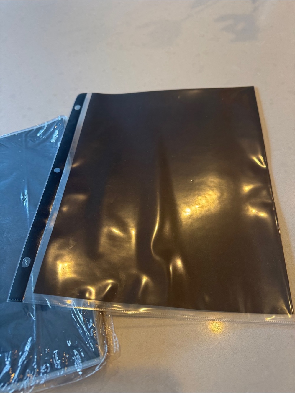 Black Plastic Sheet Protector for Binders - Unbranded 25 pc